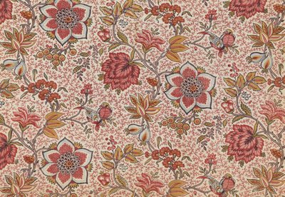 Flowers and Birds on a Background of Dotted Twigs by Oberkampf and Cie.